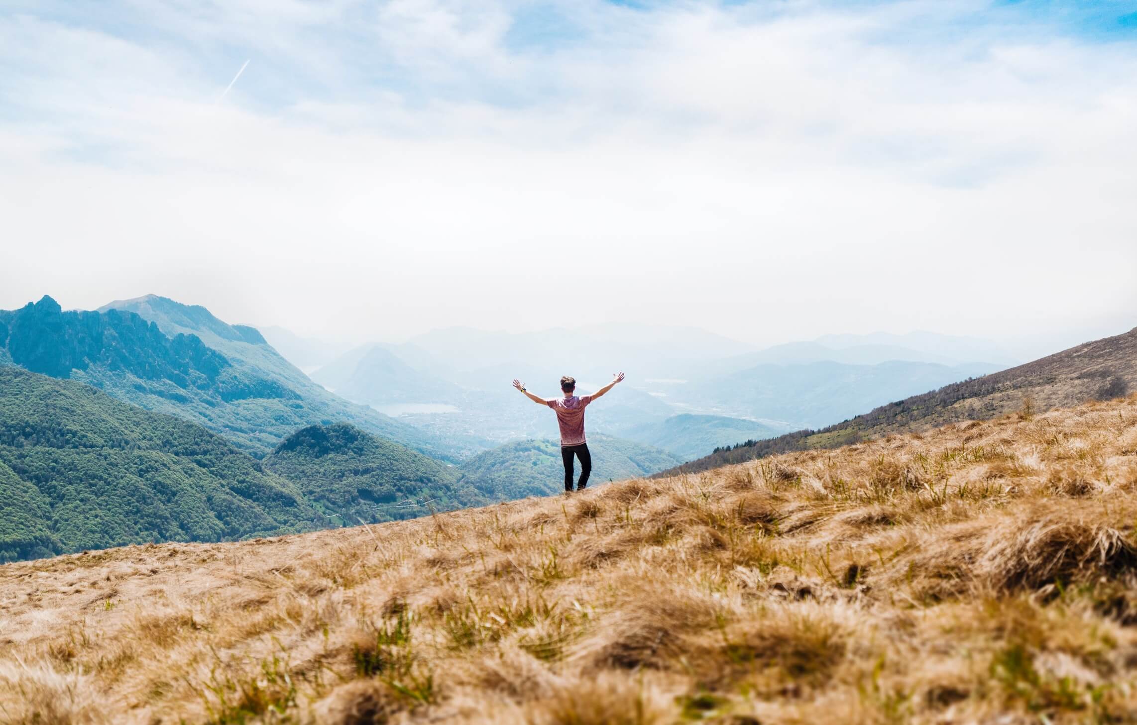 person on mountain